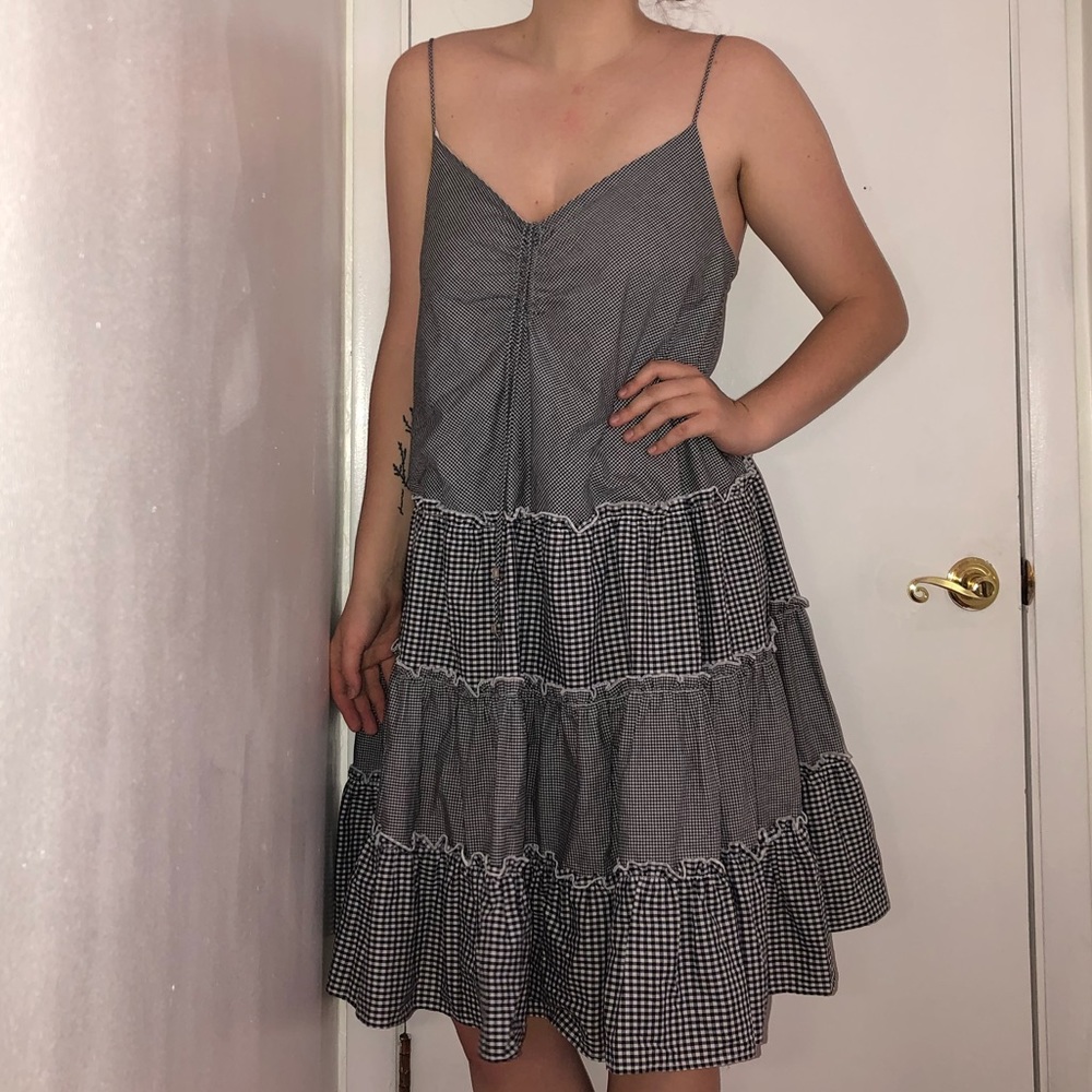 N/Nicholas buffalo plaid ruffled sundress